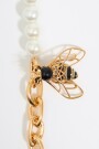 PULSERA ABEJA PERLAS Y CADENA Oro