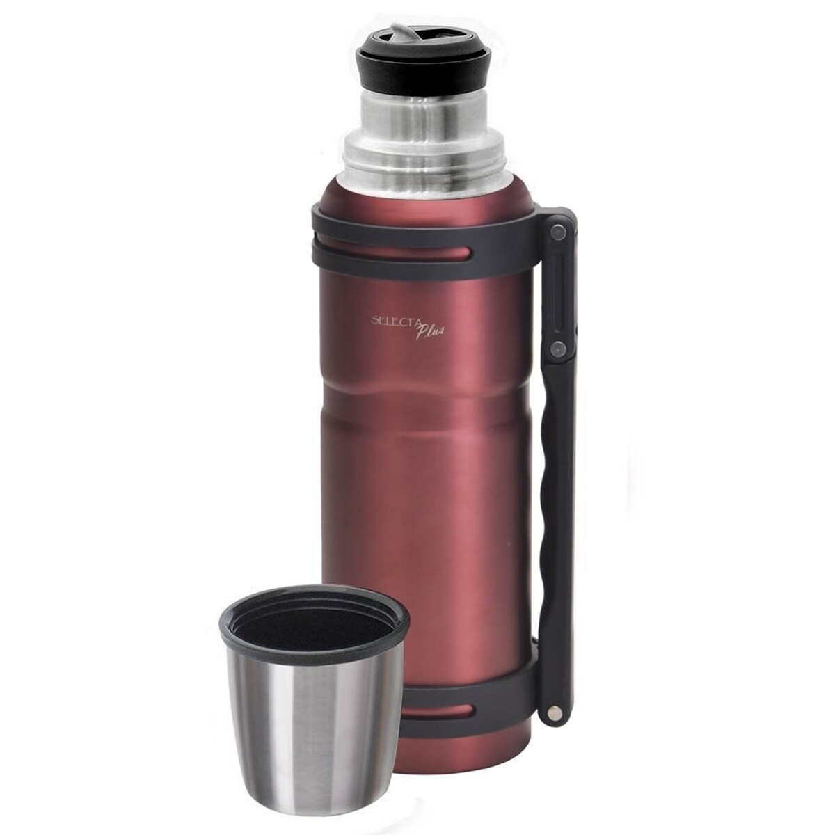 Termo 1200 ml doble pared Selecta - ROJO NEGRO 