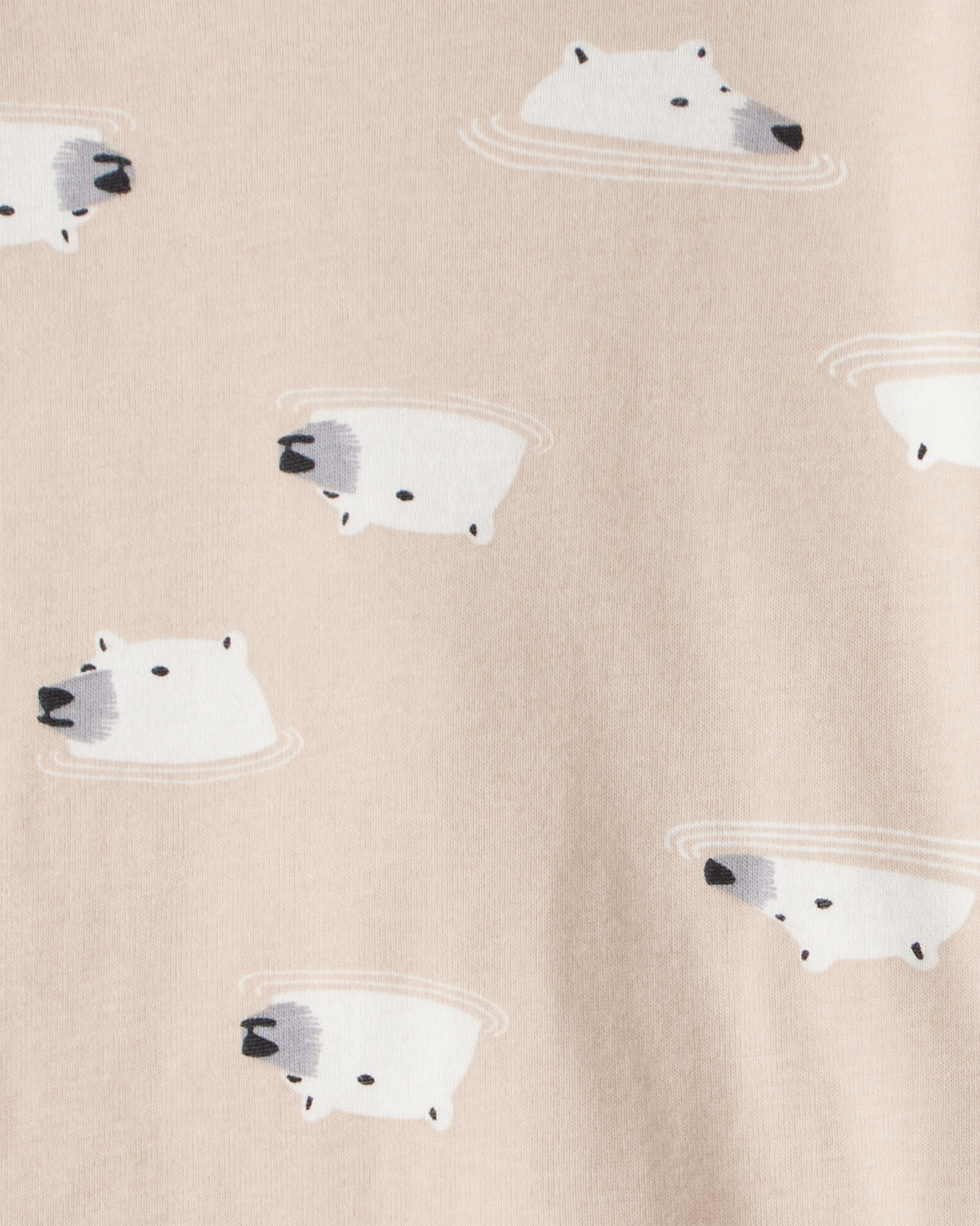 Pijama cuatro piezas de algodón, dos remeras y dos pantalones, diseño pingüinos y osos Sin color