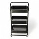Carrito Rack Multiusos Organizador 3 Estantes 100% Metal Negro