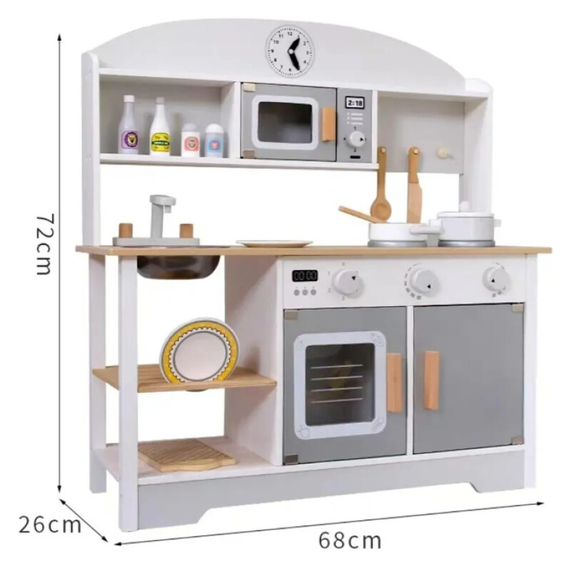 Cocina De Madera Didáctica Con Accesorios Infantil Multicolor