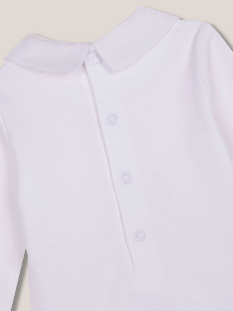 Body De Circular Con Cuello Popelin Blanco Optico