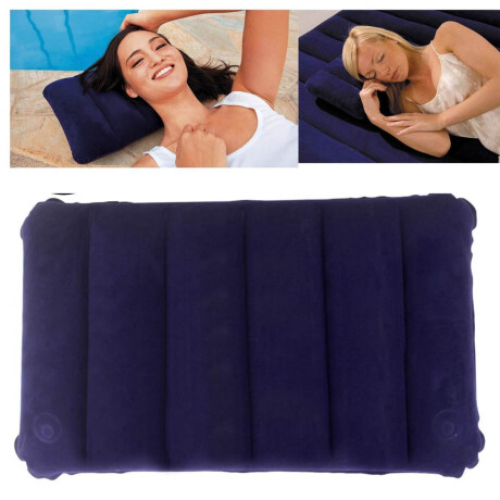 Set 2 Almohadas Inflables Forradas P/ Colchón Camping Azul 2