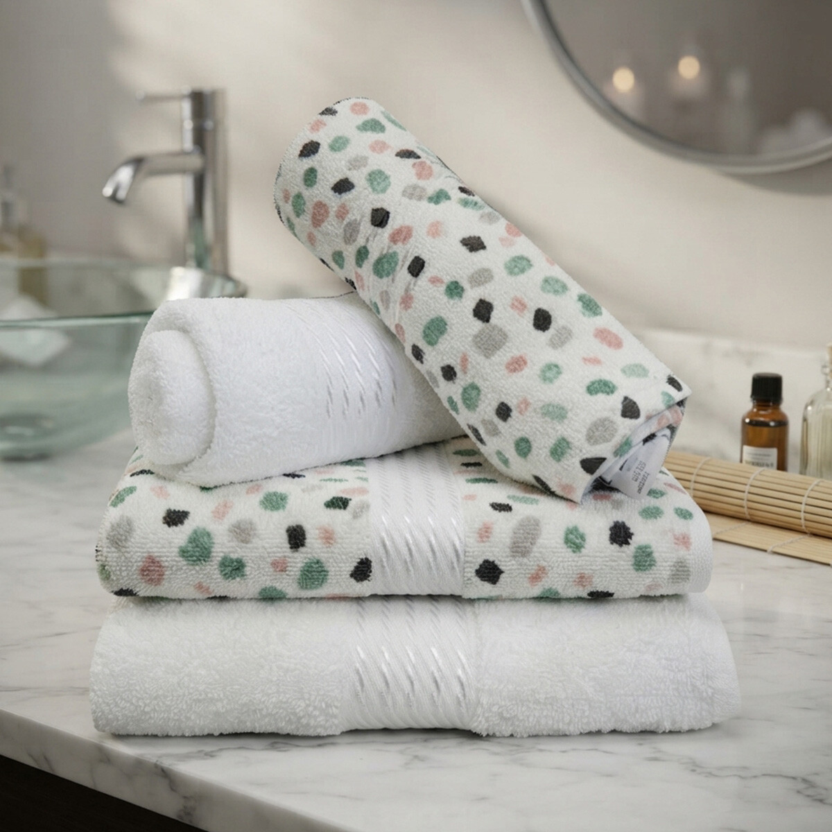 Set X 4 Toallas Prisma Dohler Estampadas 100% Algodón - SERENA 