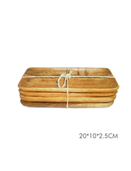 SET X4 BANDEJAS CHICAS RECT. MADERA 20X10X2.5CM SET X4 BANDEJAS CHICAS RECT. MADERA 20X10X2.5CM