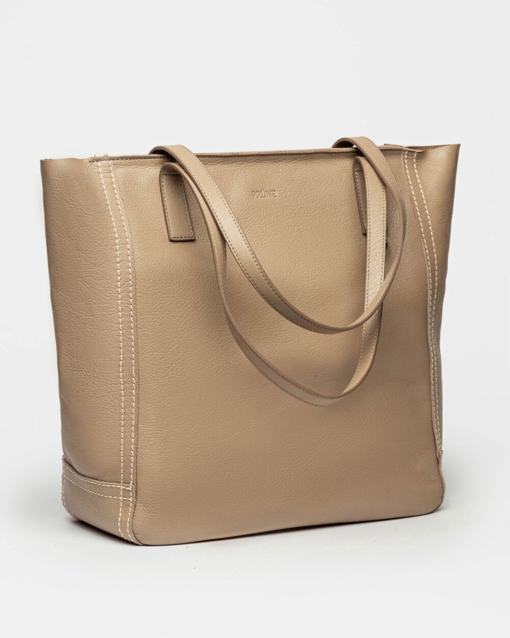 Shopper Vera en cuero graneado Vison