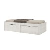 Cama Madera Maciza Con Cajones - 1 plaza - Linea beauty / Funcional Blanco