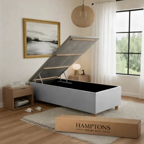 Box Baúl Sommier 1 Plaza THM Smartbox 90X190 Gris