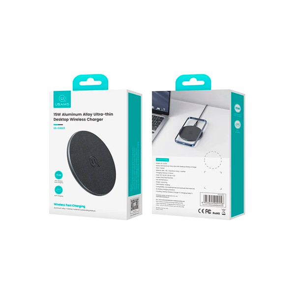 Base de carga inalámbrica Usams 15W ultradelgado Base De Carga Inalámbrica Usams 15w Ultradelgado