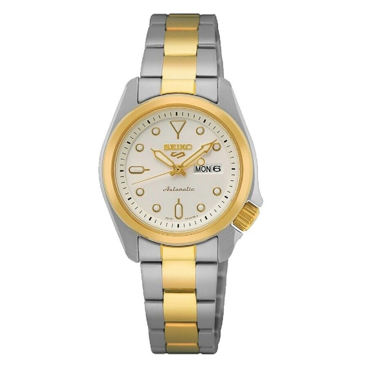 Reloj Seiko 5 Sports SRE004K1 automático con correa de acero combinado - Dorado 