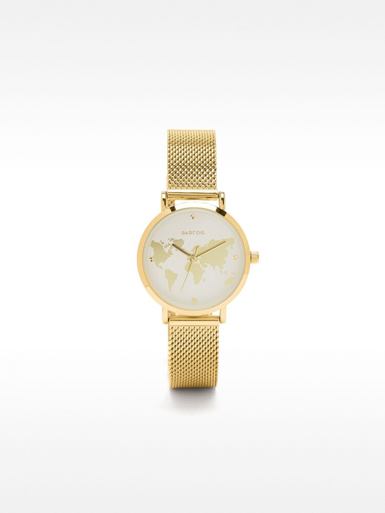 Reloj De Esfera Mapamundi bicolor