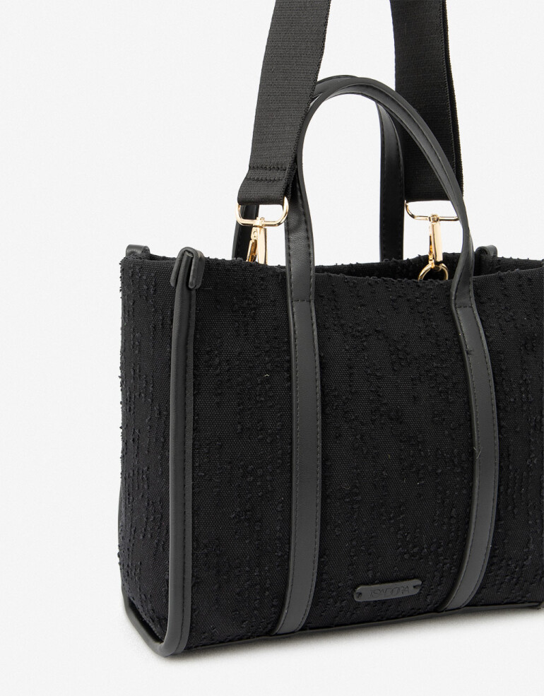 City Cartera City Efecto Texturada - Negro