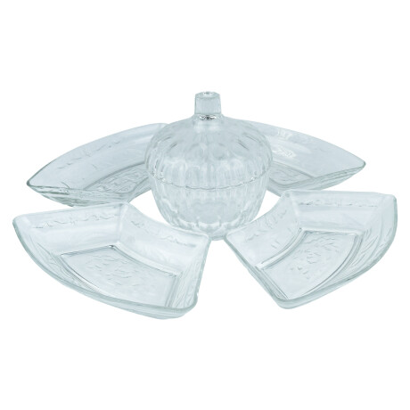 COPETINERO SET X5PCS VIDRIO LABRADO C/CARAMELERA Y 4 PLATOS CAJA 24992 COPETINERO SET X5PCS VIDRIO LABRADO C/CARAMELERA Y 4 PLATOS CAJA 24992