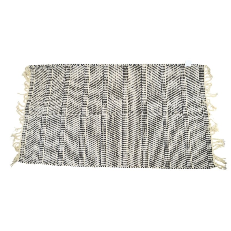 Alfombra con flecos 69x114cm AZUL Y NATURAL