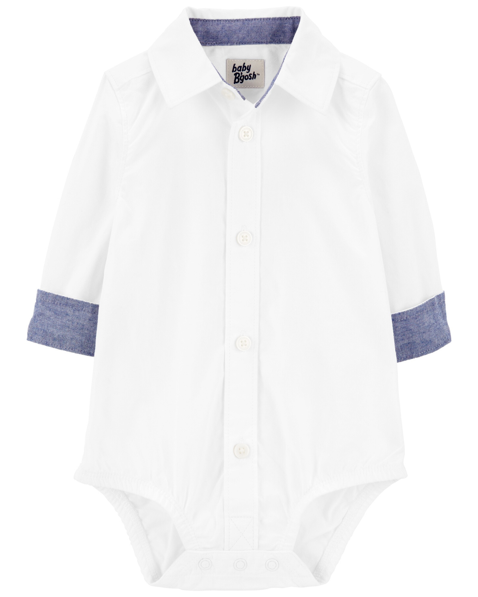 Body de algodón, tipo camisa, blanco Body de algodón, tipo camisa, blanco