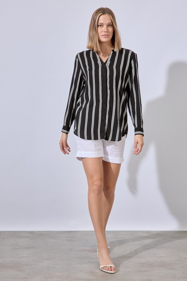 Camisa Lineas NEGRO/BLANCO