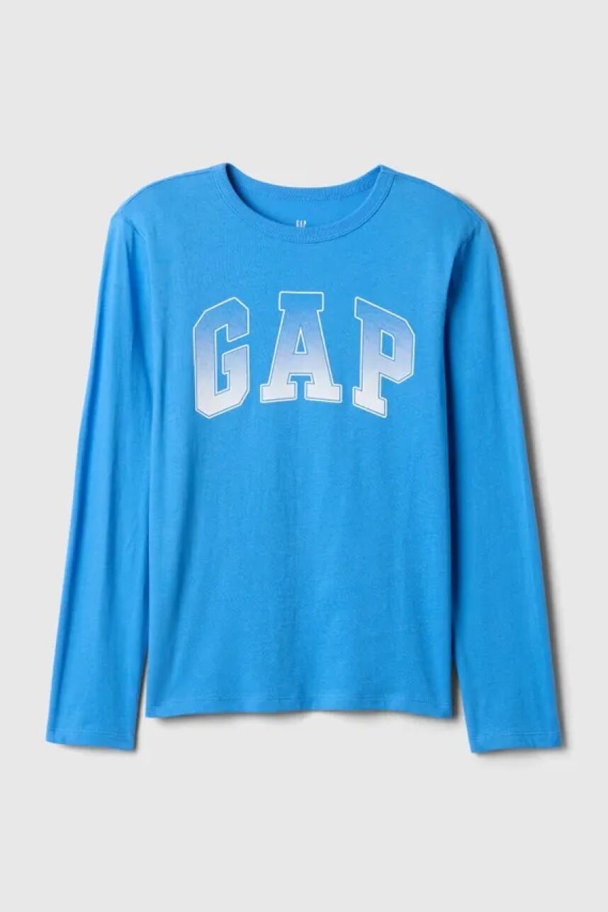 Remera Logo Gap Manga Larga Niño Supersonic Blue 184143