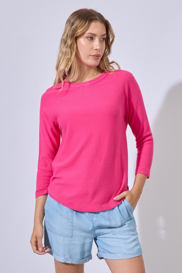 Buzo Raglan Algodon FUCSIA