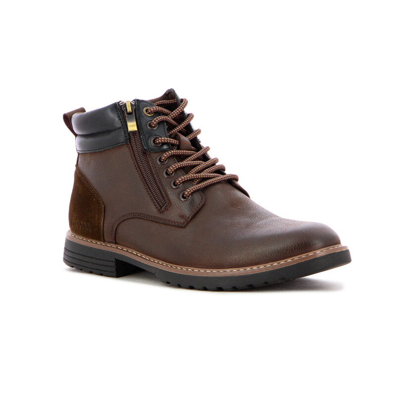 Country Calzado Bota Casual Hombre Acordonado C/cierre - Cafe Cafe