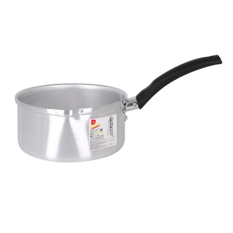 Cazo de Aluminio 16 cm con Mango Negro sin Tapa IN CAZO SIN TAPA ALUMINIO 16CC