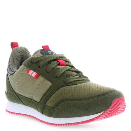 Championes de Niños Topper T 700 Kids Verde Militar - Fucsia