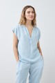 Blusa de lyocell azul claro