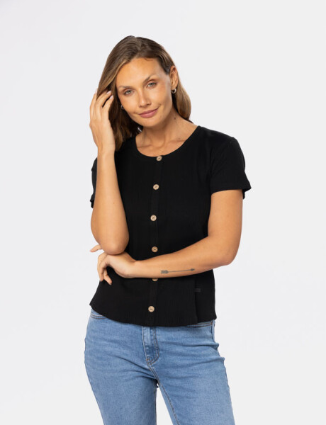 REMERA CON BOTONES Negro