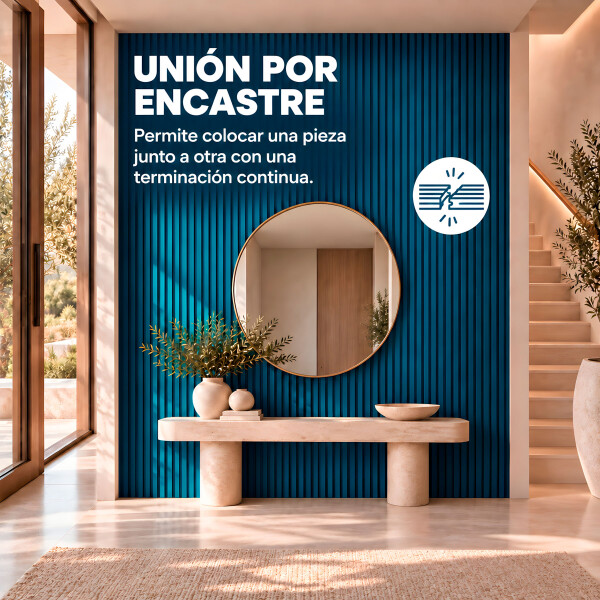 Pack x20 Wpc Simil Madera Wall Panel Lambrin 2.90x16.7 Azul 1