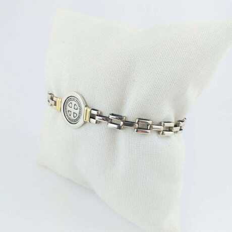 Pulsera Religiosa De Plata 925 Con Detalles De Double En Oro 18Kts San Benito