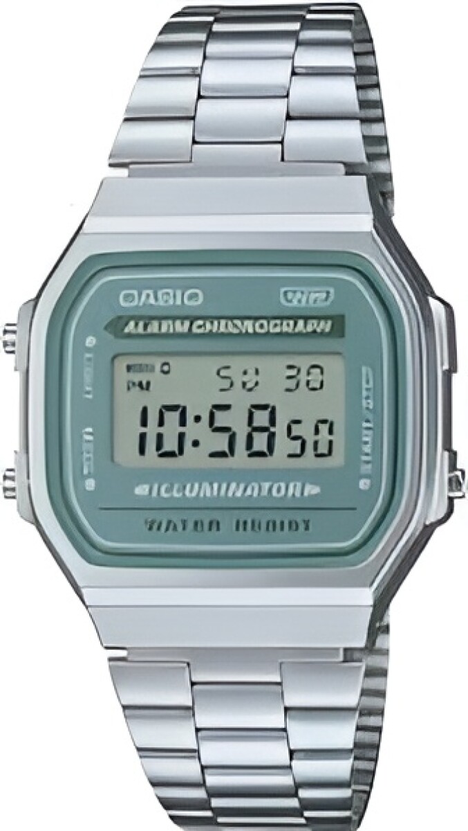 Casio Uniseks digitaal kwartshorloge met roestvrijstalen A1000D-7EF