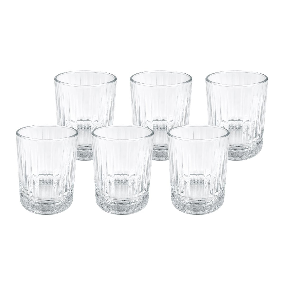 Set de 6 vasos de whisky 326ml labrado vertical 