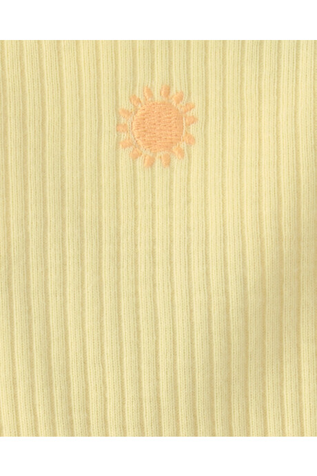 Vestido de algodón, amarillo con sol bordado Sin color