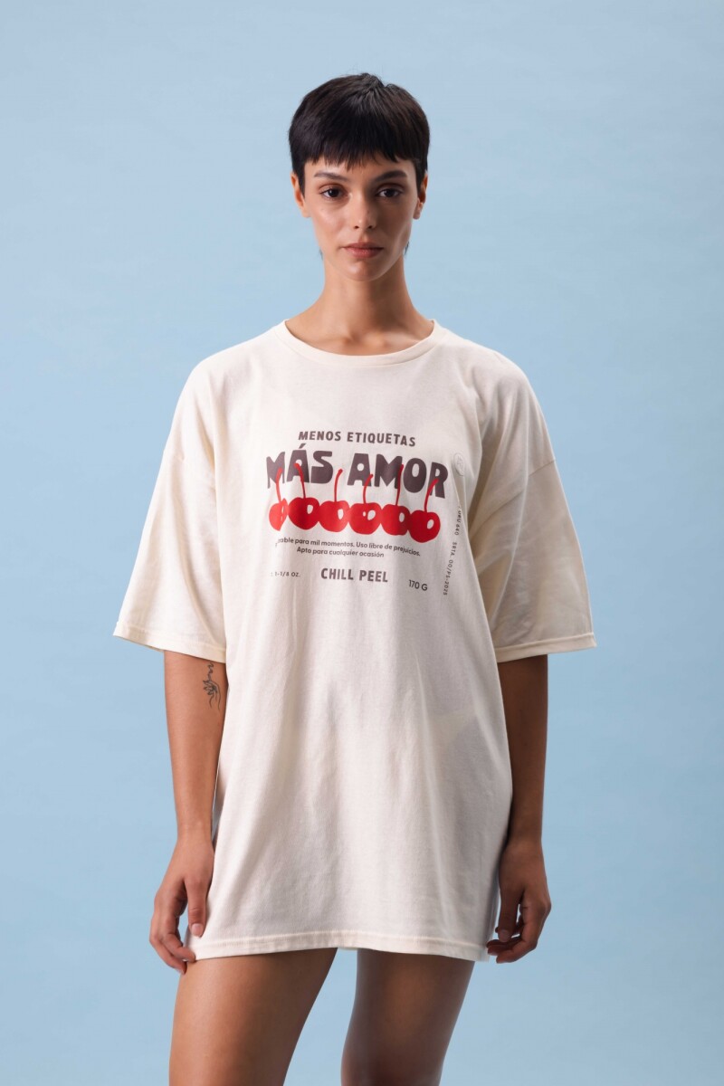 Remera Más Amor Crema