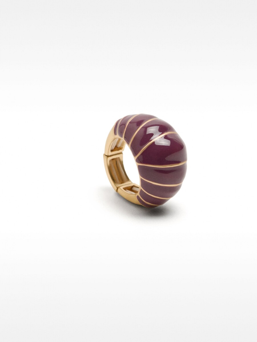 Anillo Elástico Con Esmaltado violeta