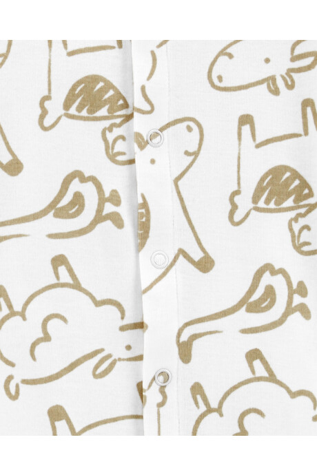 Pijama convertidor de algodón con medias y gorro, diseño animales Sin color