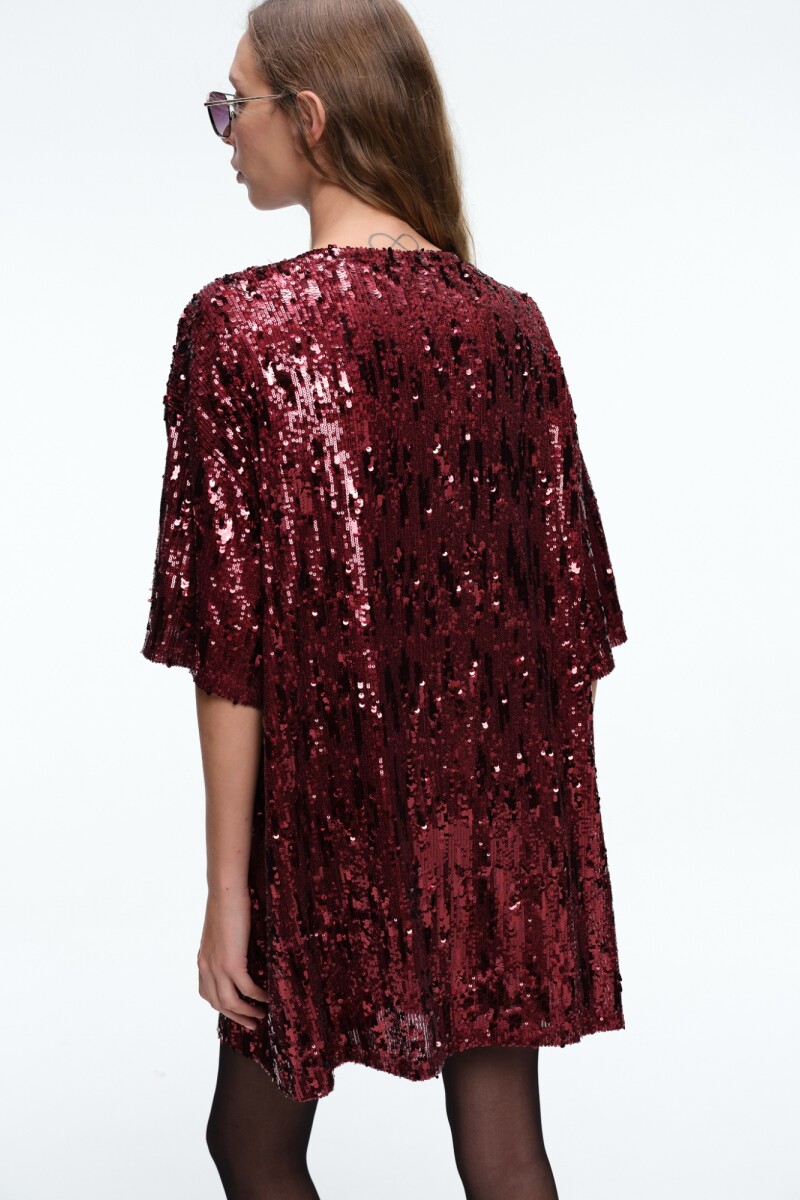 VESTIDO LENTEJUELAS Rojo