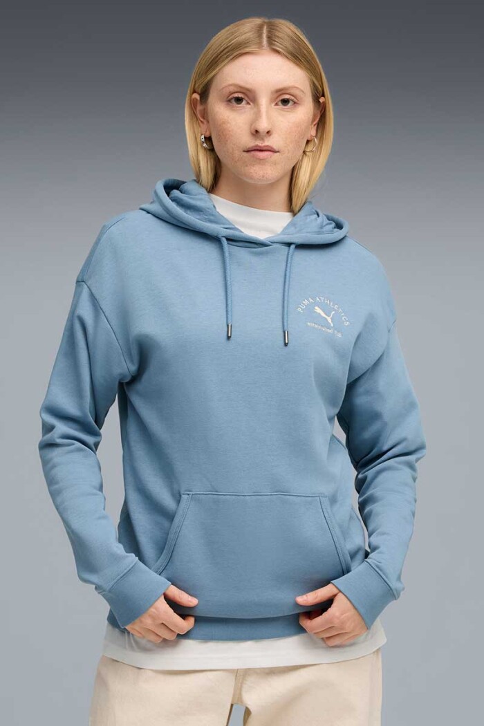 CANGURO PUMA DAMA CLASS RELAXED HOODIE Celeste