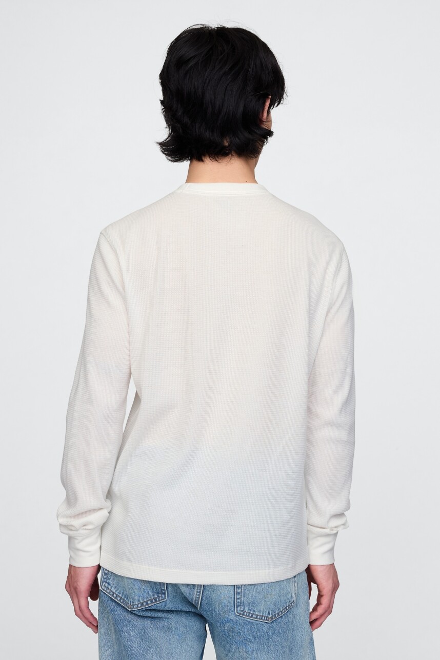 Remera Logo Gap Manga Larga New Off White