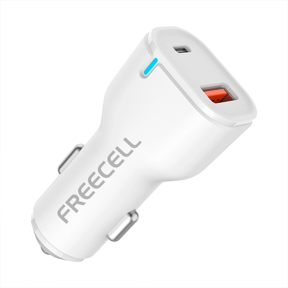 Cargador auto 12V-24V 1.5A - 2,22A USB y C FREECELL Acrílic 