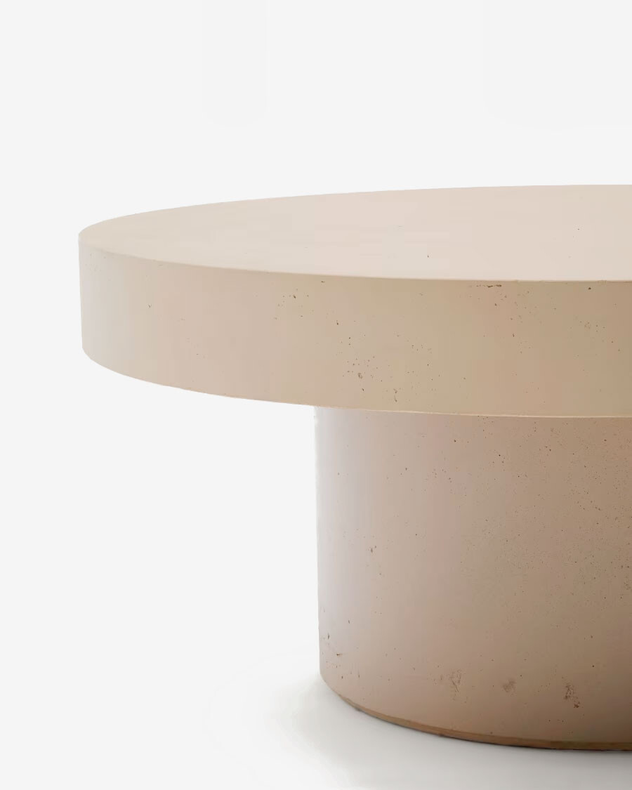 Mesa de centro Aiguablava de cemento verde Ø 66 cm beige Ø 66 cm