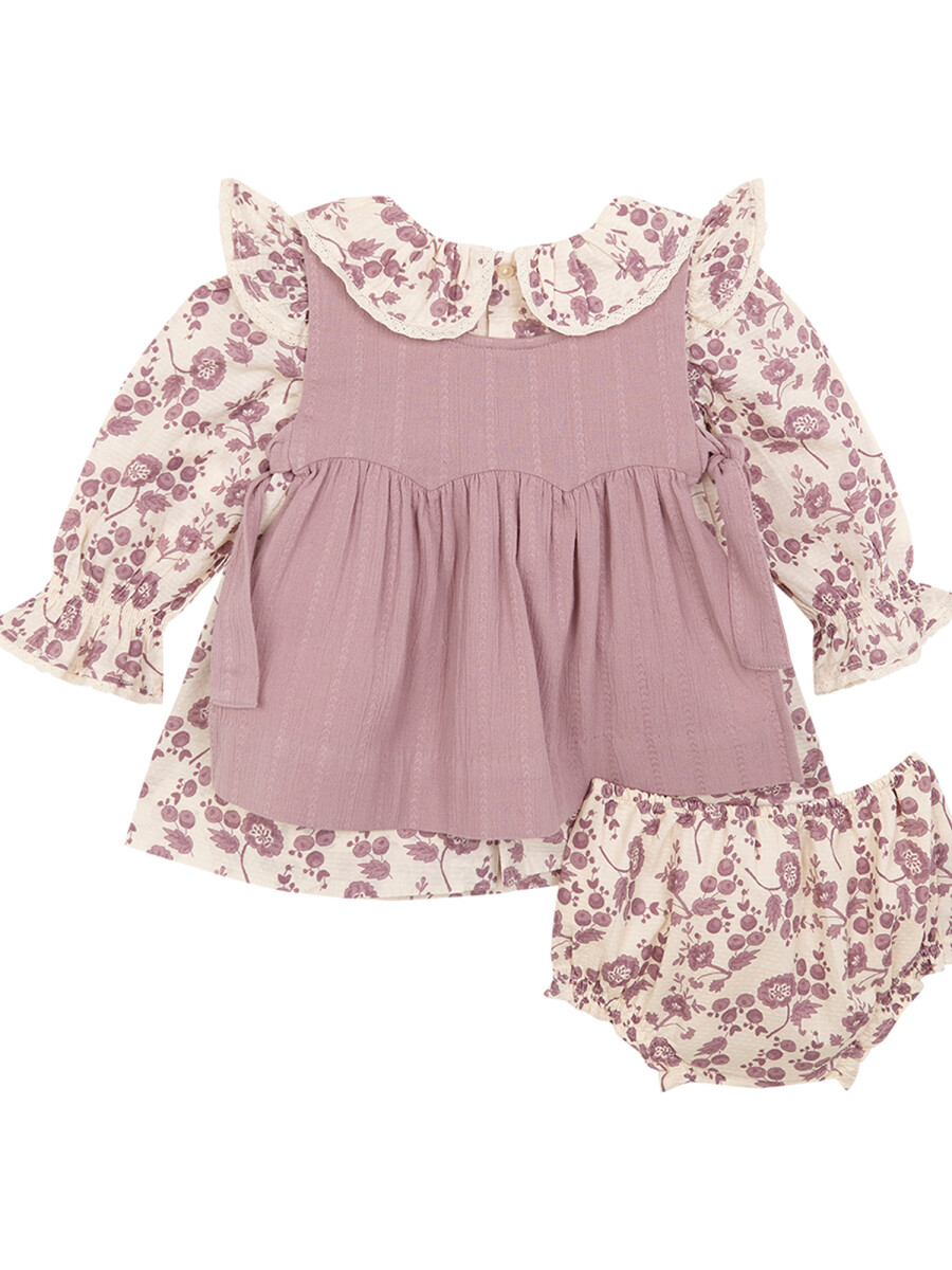 Conjunto Con Delantal Purpura