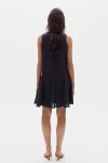 Vestido Corto Alfie en Lino Negro