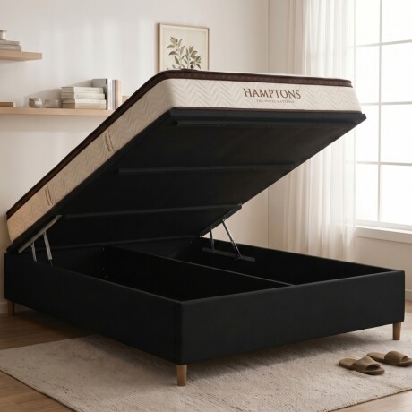 Sommier Queen HAMPTONS Palladium Smart Box Baul Negro