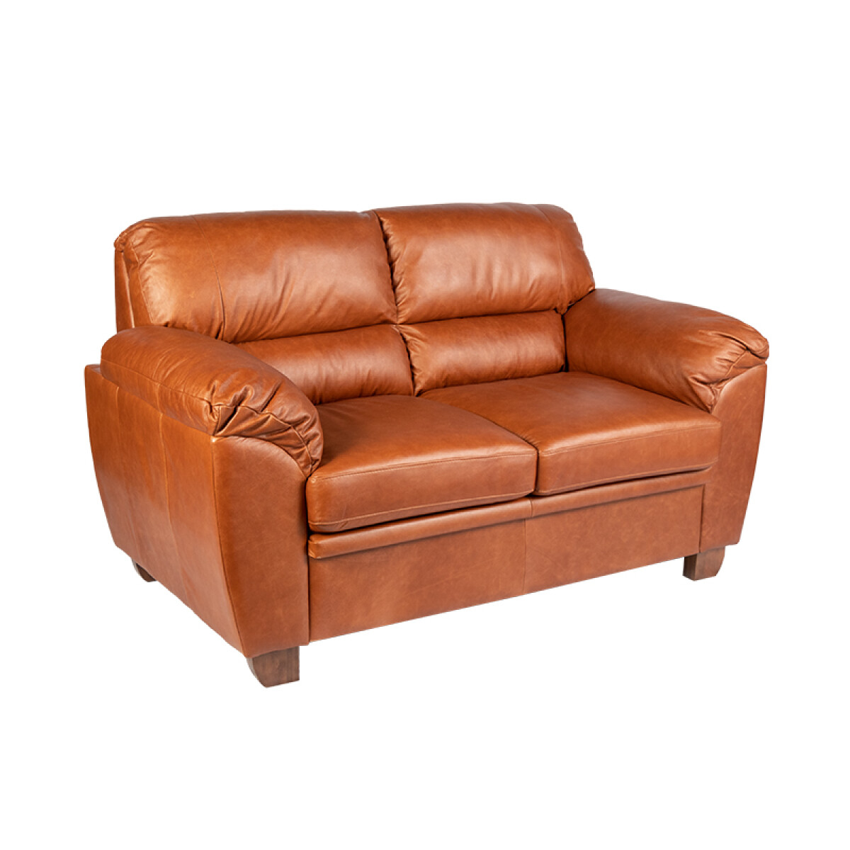 SOFA 2 CUERPOS MODELO ALIAS - 100 % CUERO - COLOR MARRON CLARO 