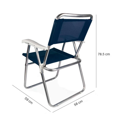 Reposera Silla Alta Plegable en Aluminio Mor Master p/ Playa Azul Marino