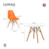 Juego de comedor Con Mesa Circular de 80cm + 2 Sillas Eames Naranja