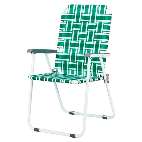 Silla Alta Metálica Plegable Playa Jardin Reforzada Verde