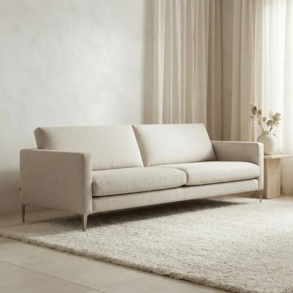 SOFA 3 CUERPOS - TAPIZADO TELA CLARA - PATA ALUMINIO SOFA 3 CUERPOS - TAPIZADO TELA CLARA - PATA ALUMINIO