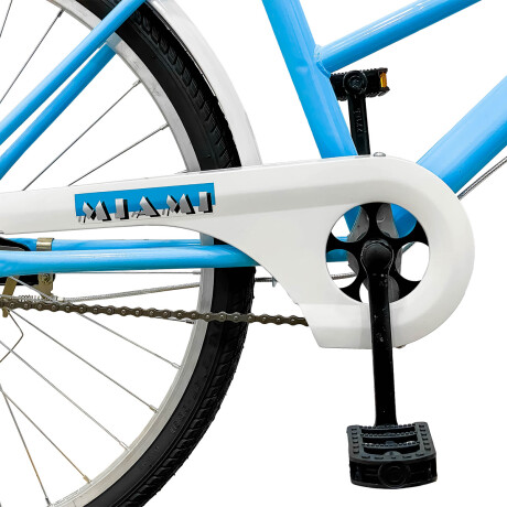 Bicicleta Paseo Expert Miami Dama Rodado 26 + Bolso + Parrilla Celeste