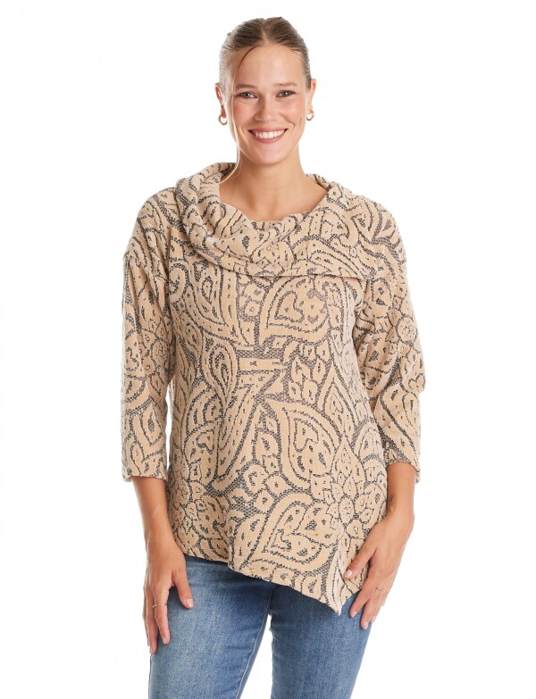 Buzo Labrado Flores BEIGE/MULTI